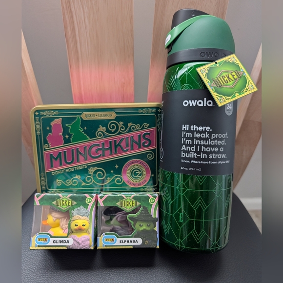 owala Other - Wicked Elphaba 32 oz Owala, Limited Edition Dunkin Tin & Tubbz Ducks